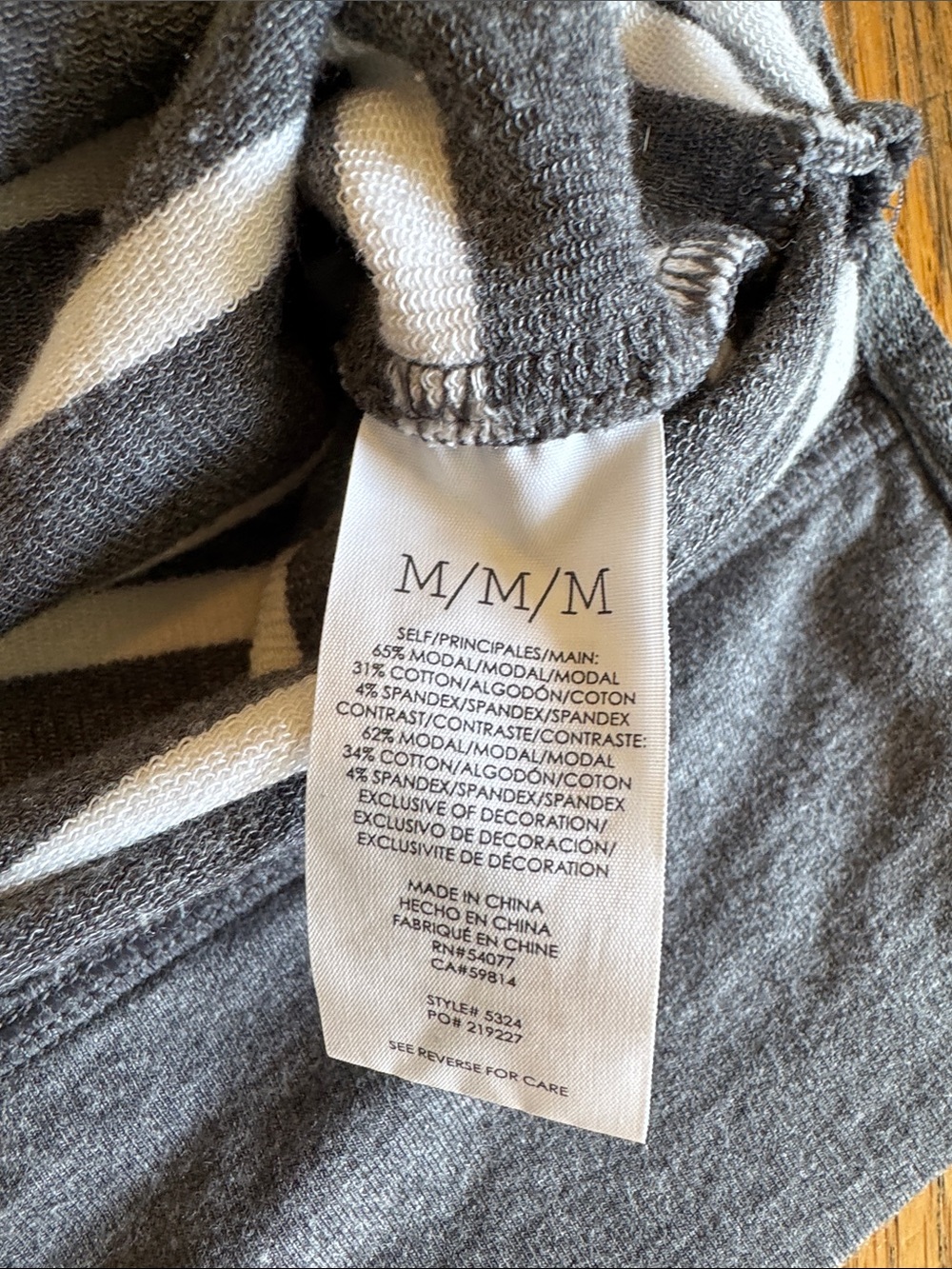 CAbi Charcoal Gray & White Striped Lace-Up Hoodie Medium - Picture 10 of 14
